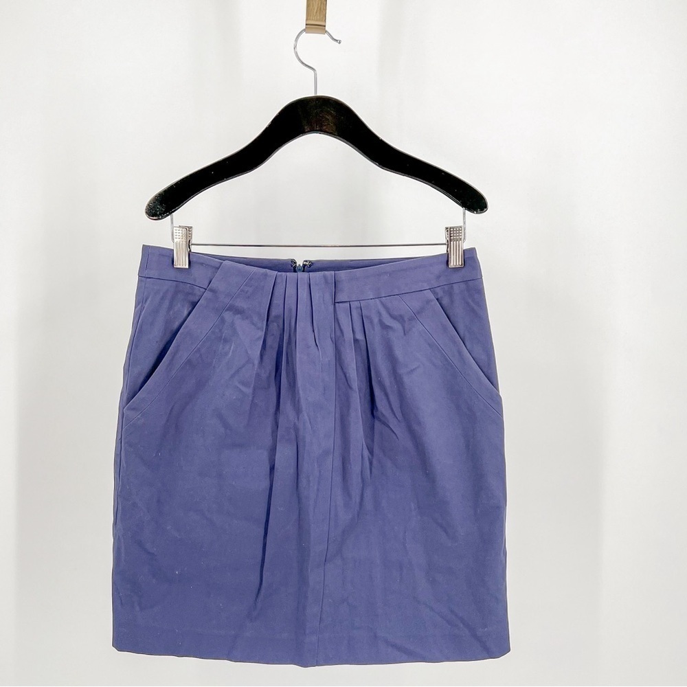 Anne Klein Navy Blue Knee Length Skirt